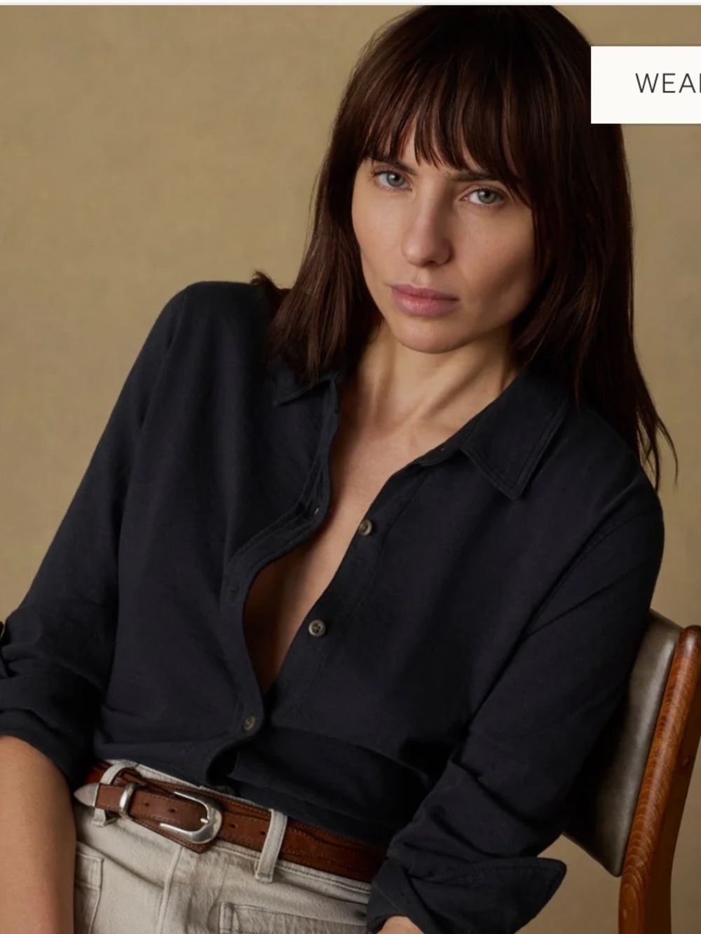 Faherty Womens Sunwashed Knit Shirt Washed Black medium NWT